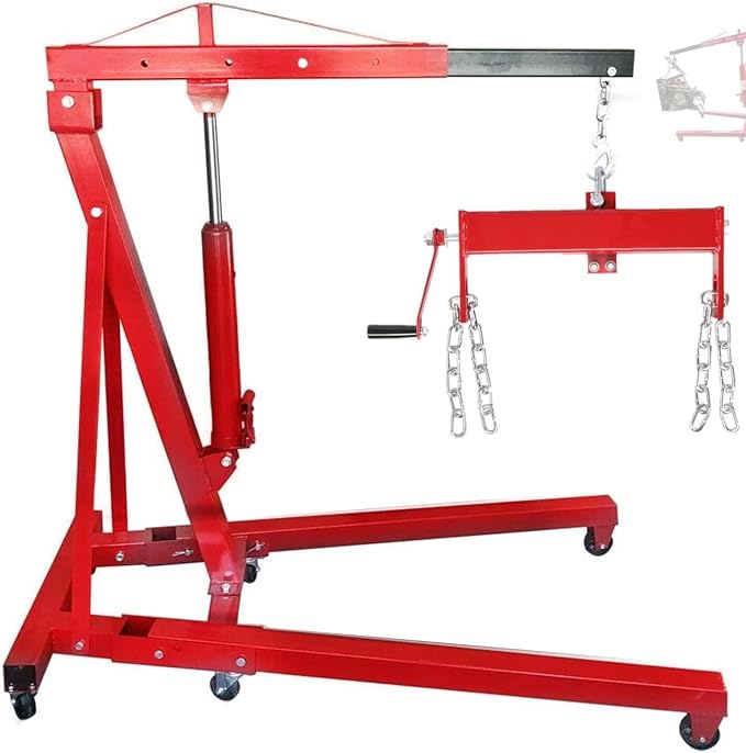 Engine Hoist 2 TON Folding Hydraulic Engine Motor Hoist by MOTOOS