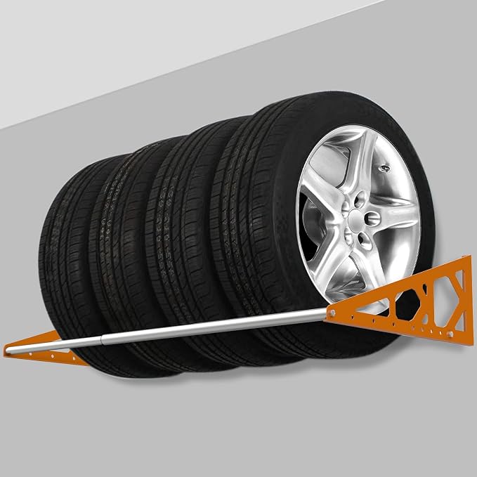 Tire Rack Wall Mount Adjustable 31"-56" Tire Storage Rack Wall Mount Wheel Rack - Image 2