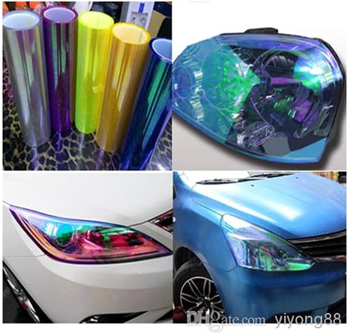 LED LIGHT 12 by 48 inches Self Adhesive Shiny Chameleon Headlights Tail Lights - Image 4
