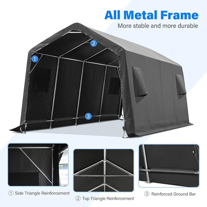 ADVANCE OUTDOOR 10X20 ft Carport Heavy Duty Outdoor Patio Portable Canopy - Image 3