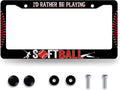 I'd Rather Be Playing Softball License Plate Frame Balls License Plate by MUAWUOIK