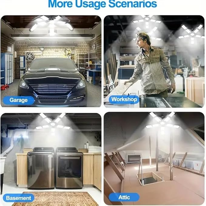 2 Packs LED Garage Light, Super Bright Screw in E26/E27 Ceiling Shop Work Lamp - Image 4