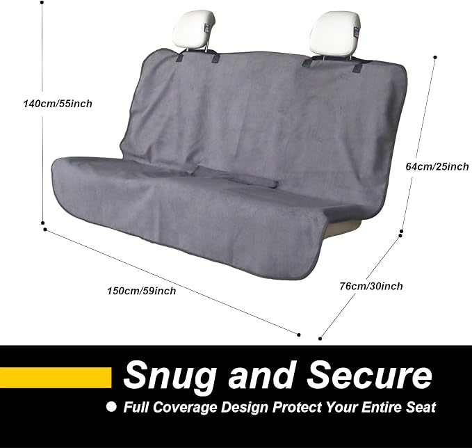 Back Seat Cover for Car Trucks Van SUV, Waterproof Rear Bench Towel Seat Covers - Image 2
