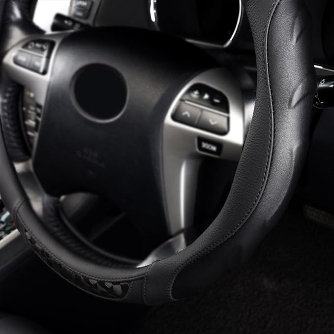 Flying Banner Faux Leather Heavy Duty Inner Ring car Steering Wheel Cover - Image 3