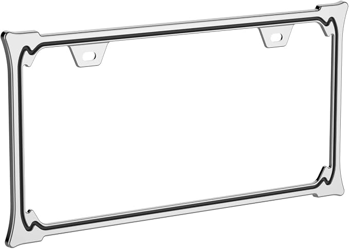 Creathome 3D Chrome License Plate Frames, Pure Zinc Alloy Metal - Image 3