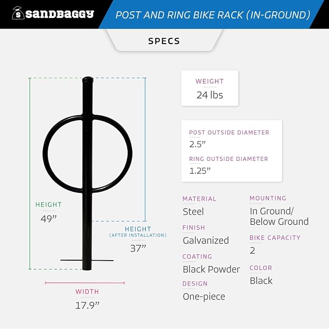 Sandbaggy Post and Ring Bike Rack - Image 2