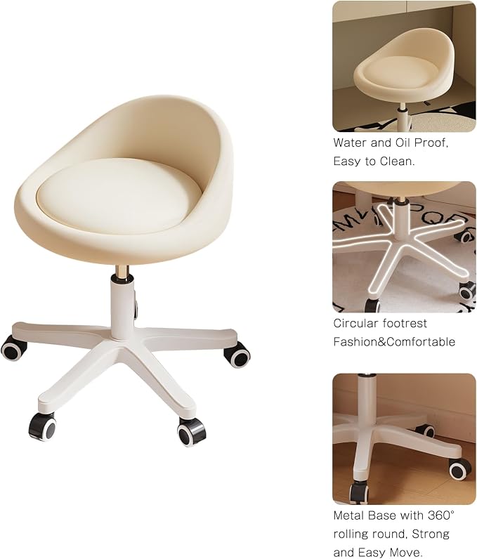 Rolling Stool Set of 4 Rolling Hydraulic Salon Stool - Image 4