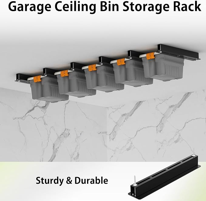 Overhead Garage Storage Rack, Heavy Duty Ceiling Storage Rack, Powder Coated - Image 3
