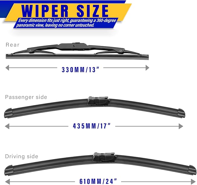 3 wipers Replacement for 2011-2017 GMC Terrain/2011-2017 Chevrolet Equinox - Image 2