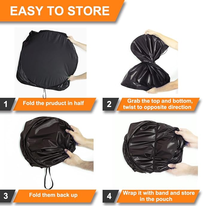 Gven Windshield Sun Shade for Car, Foldable Sunflower Vehicle Sun Visor Shade - Image 5