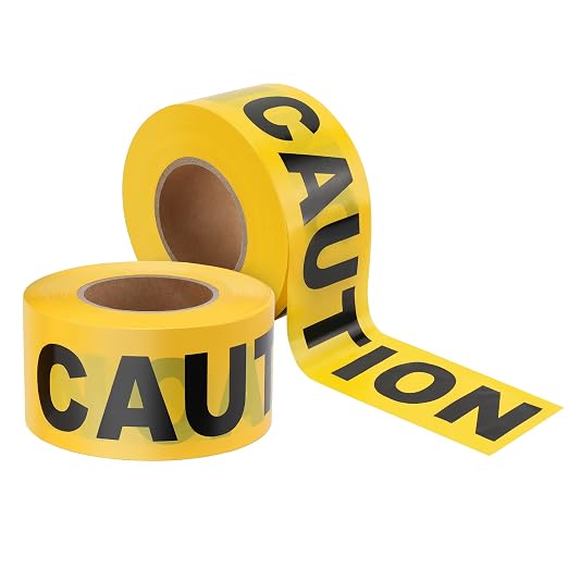 Goldblatt Caution Tape, 2 Pack Yellow Caution Tape Roll, 3 Inch x 1000 Feet by GoldblattUSA