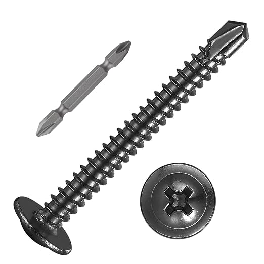 #8×1-1/2” for Sheet Metal Self-Tapping Screws 410 Black Stainless Steel Truss by Wensilon