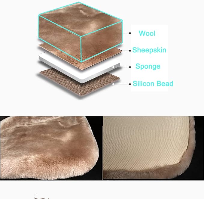 Fluffy Genuine Australia Sheepskin Car Seat Cover - Image 5