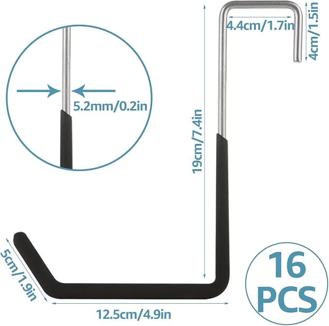 Acrux7 16 Pack Rafter Hooks Heavy Duty Rafter Hanger Vinyl Coated Large S Hooks - Image 2