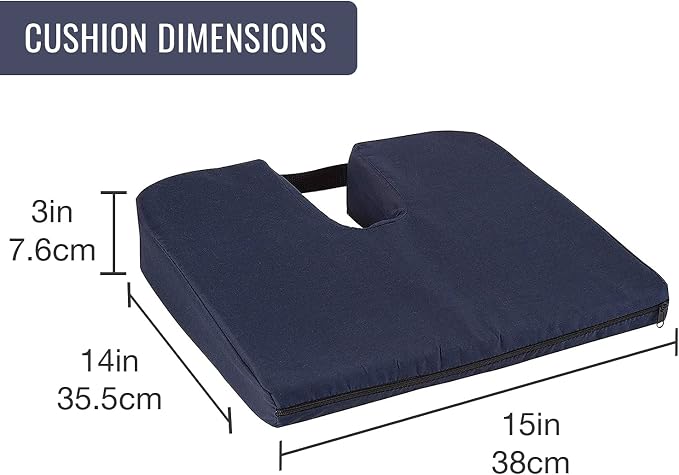 DMI Gradual Slope Seat Cushion for Coccyx, Sciatica and Tailbone Pain, Machine - Image 2