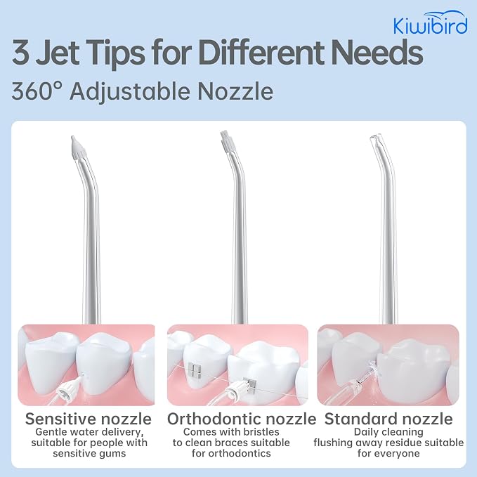 KIWIBIRD Mini Water Flosser for Travel, Ultra-Portable Cordless Oral Irrigator - Image 8