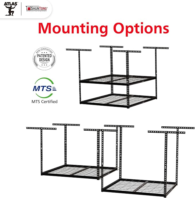 The Atlas Pro 4 x 8 ft Overhead Garage Storage Rack, Ultra Duty 1250lbs Weight - Image 7