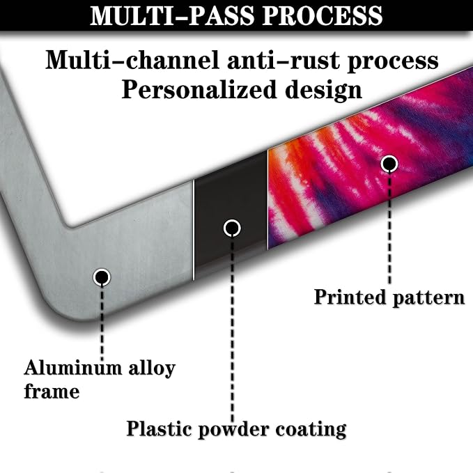 License Plate Frames for Men Rainbow License Plate Frame for Women Novelty Tie - Image 5