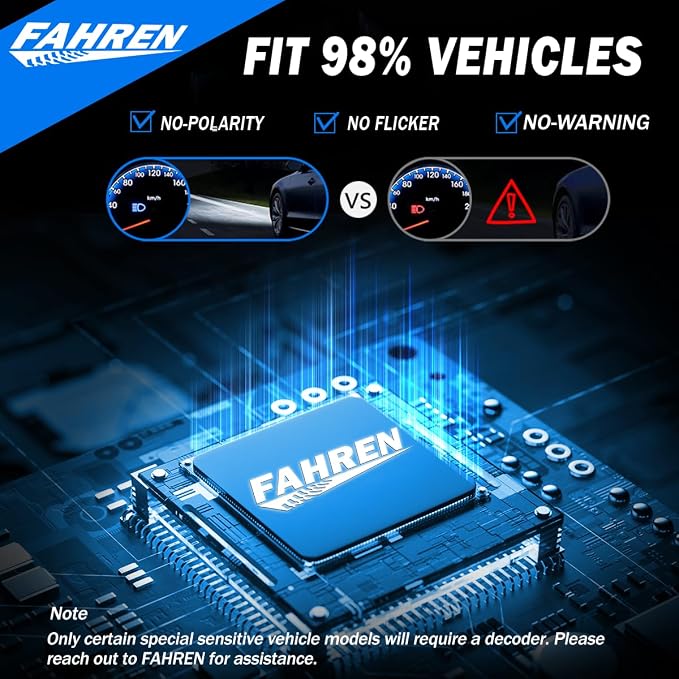 FAHREN 9007 LED Bulb, 33000LM Super Bright, 6500K Cool White, HB5 Driving Bulbs - Image 8