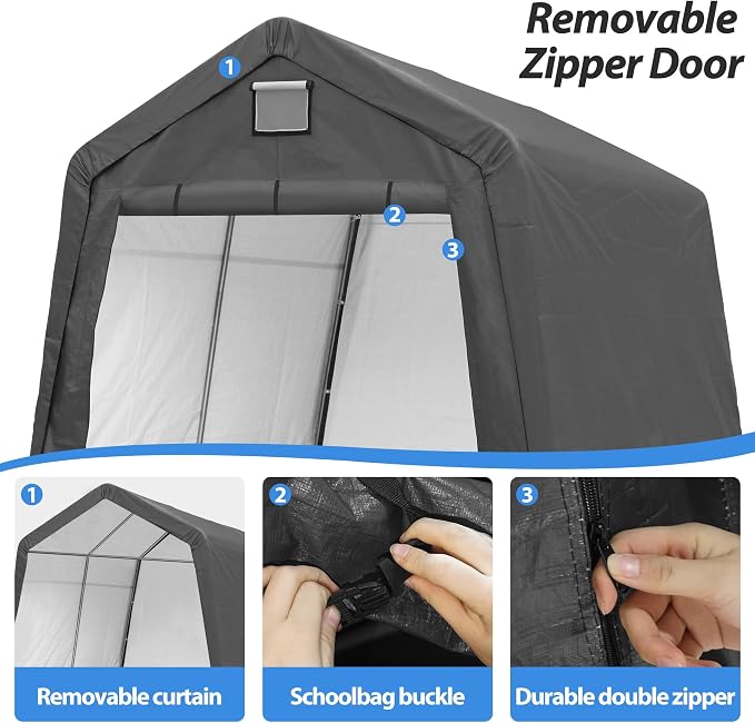 10' x 10' Outdoor Storage Shelter Shed, Portable Storage Shed Heavy Duty - Image 6