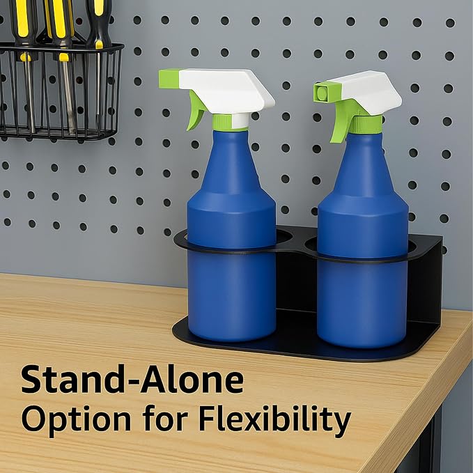 2 Pack Spray Bottle Holder Wall Mount, Metal Aerosol Spray Can Holder Rack - Image 3