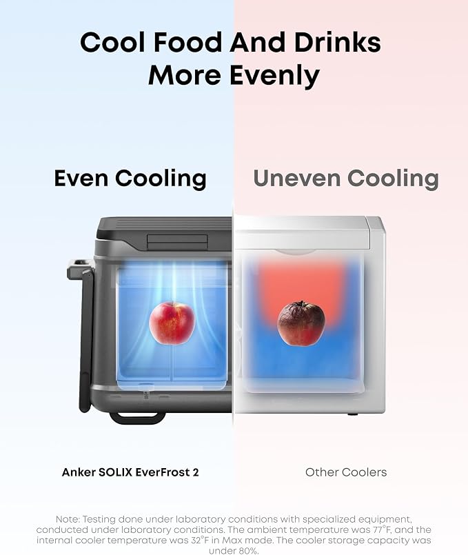 Anker SOLIX EverFrost 2 40L Cooler, 42 qt Car Refrigerator, Electric Cooler - Image 4