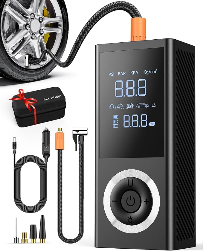Tire Inflator Portable Air Compressor, 150 PSI Smart Air Pump by dormzie