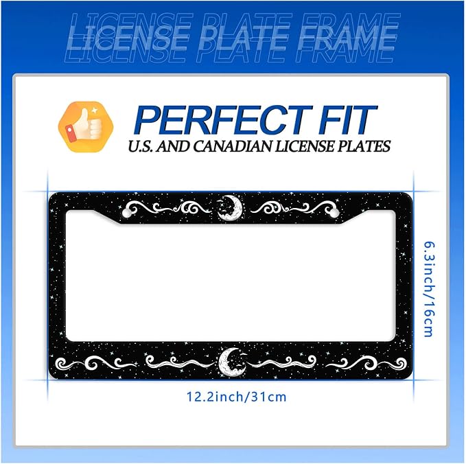 Moon License Plate Frame Stars Waves Starry Sky License Plate Stainless Steel - Image 7