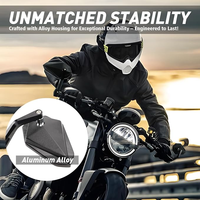 Motorcycle Mirrors for Handlebars, Bar End Motorcycle Mirrors, Rear View - Image 4