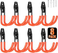 8 Pack 5.5x4.1 inch J Heavy Duty Garage Hooks, Solid Steel Wall Mount Hangers by MIKRUI
