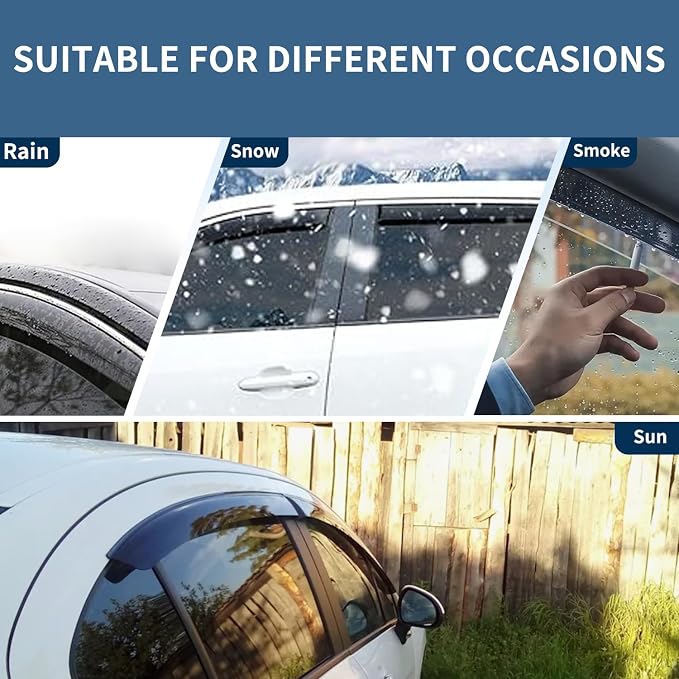 4PCS Rain Guards Fit for Honda Odyssey 2011-2017, Durable Front & Rear Window - Image 4