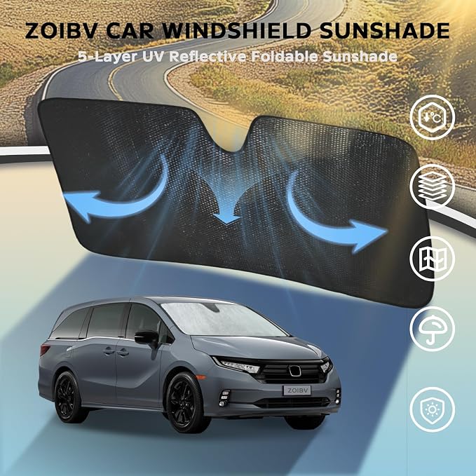 Windshield Sun Shade for Honda Odyssey 2018-2025 - Image 3