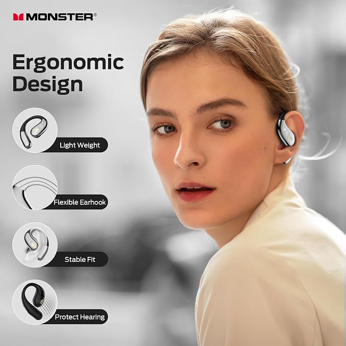Monster Open Ear AC360, Wireless Bluetooth Rotary Earphone, - Image 7