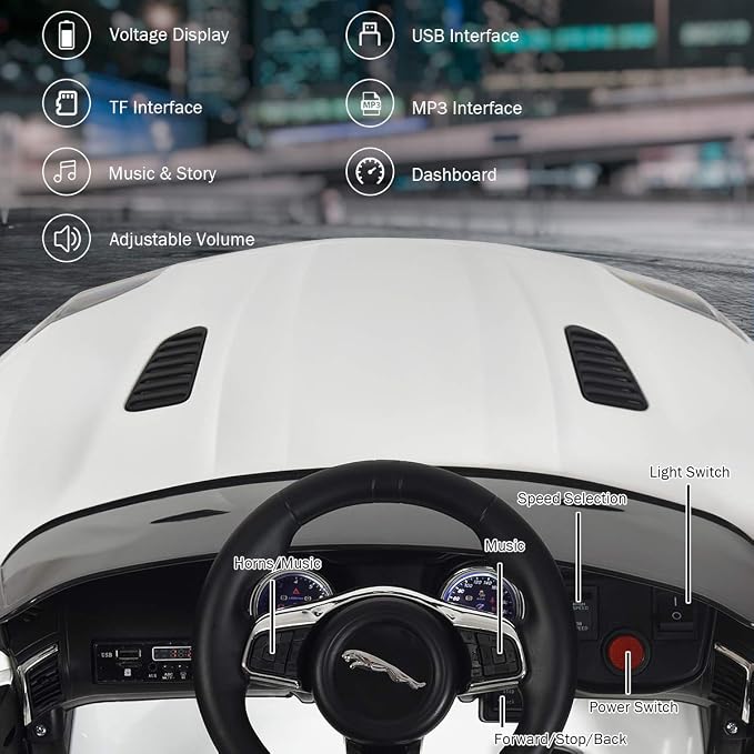 Costzon Ride on Car, 12V Licensed Jaguar F-Type SVR Battery Powered Kids' - Image 5