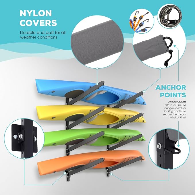 Kayak Storage Rack, Heavy Duty Freestanding Sup Storage Stand - Image 3