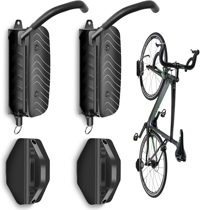Swivel Bike Wall Mount, Bike Wall Hanger and Hooks, Hanging Bike Rack by MILADO