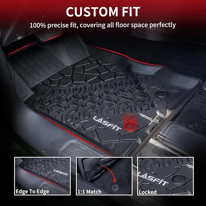LASFIT Floor Mats Cargo Liner for Ford Bronco 4 Door 2025 2024 2023 2022 2021 - Image 2