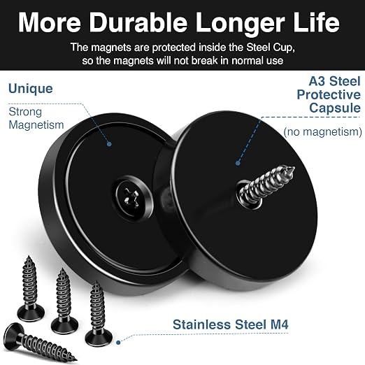 MIKEDE Strong Magnets with Holes, 100LB+ Strong Neodymium Magnets with - Image 7