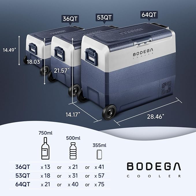 BODEGACOOLER 12 Volt Car Refrigerator, 38 Quart Portable Freezer, Car Fridge - Image 9