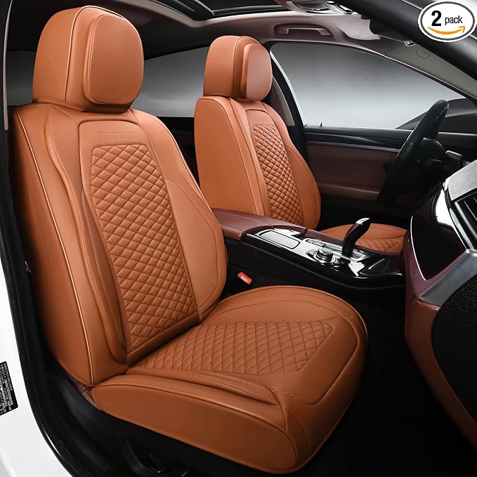 2 Packs Car Seat Covers Leather Car Seat Covers Universal Seat Covers by truckerset