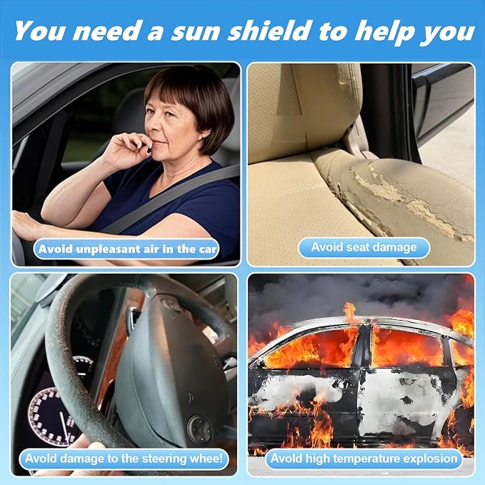 Windshield Sun Shade for Altima 2019-2025 Custom Fit Foldable Front Window - Image 5