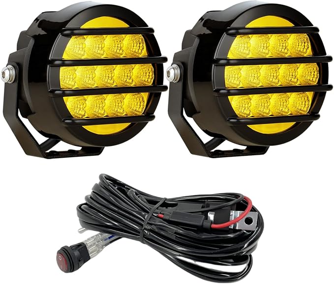 BIGLION.X 3.7 Inch 130W Amber Fog Lights Yellow Round Offroad Fog Lights Super by BIGLIONX