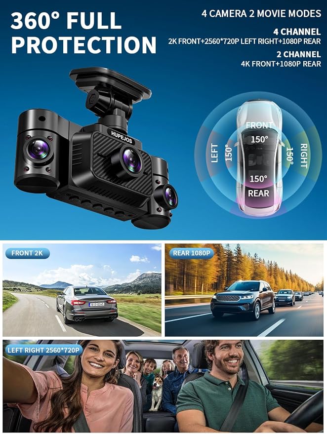Dash Cam Front and Rear Inside, 360° Dash Camera - Image 3