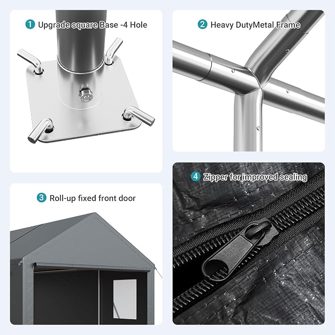 Carport, 13x25 FT Heavy Duty Car Port - Image 4