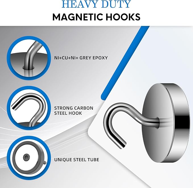 Neosmuk Magnetic Hooks, Cruise Ship Essentials, 100lb+ Heavy Duty Magnetic Hooks - Image 4