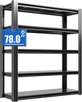 78" H Metal Storage Shelving, 3000LBS Heavy Duty Shelves Unit, Adjustable 5 by BIZOEIRON