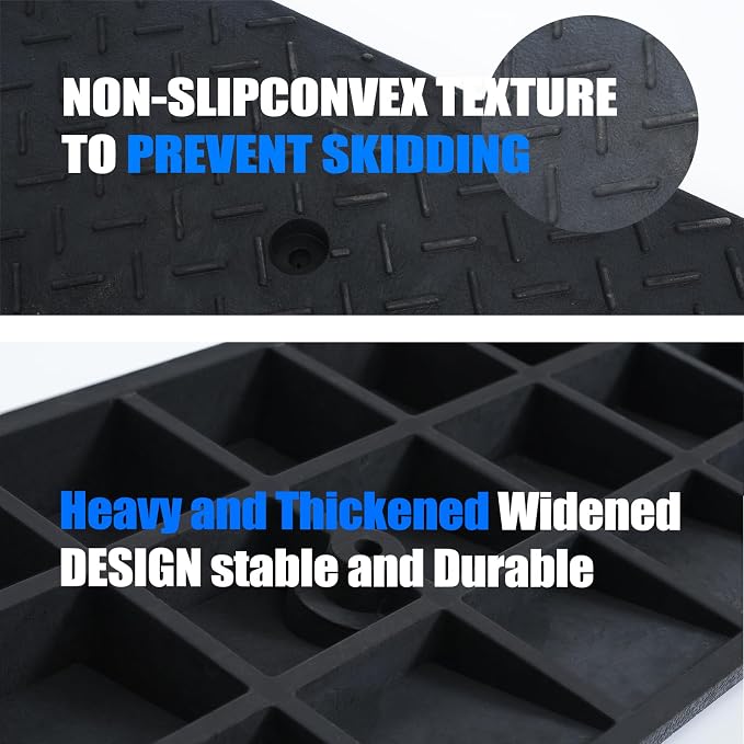 2 Pack 1.6'' Rise Rubber Curb Ramp Heavy Duty Loading Rubber Curb Ramps 3 Tons - Image 4