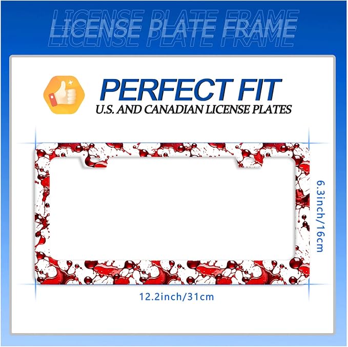 Scarry Blood Splattered License Plate Frame Halloween License Plate Stainless - Image 7