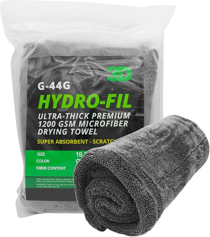 3D Hydro-FIL XL | Professional Grade Microfiber Towel | Extra Large 20” x 31.5” by 3DCarCare