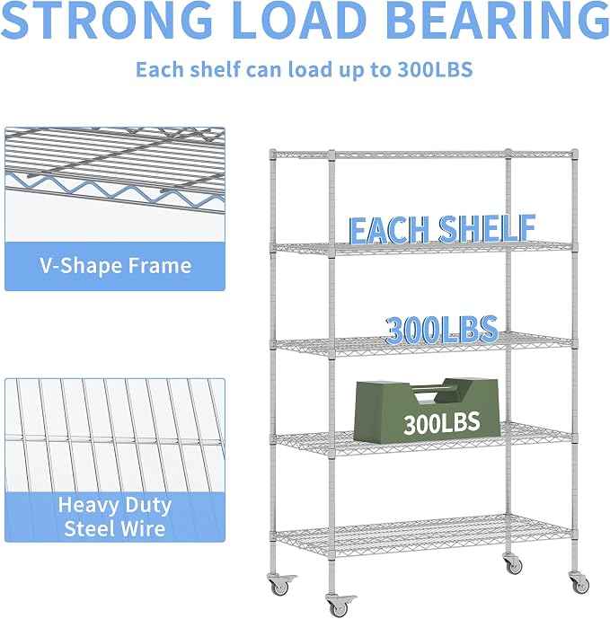 5 Tier Metal Shelving Unit - Image 4